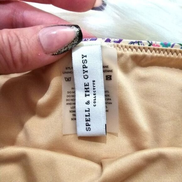 Spell ✦ Babushka Cheeky Bikini Bottoms ✦ Rare 2016 Pink Purple Floral XS Swim - Picture 7 of 11